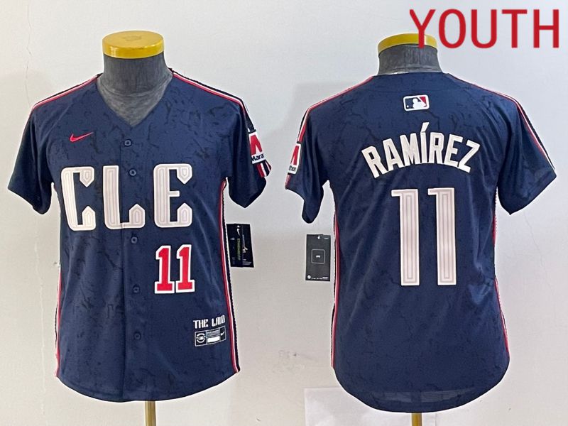 Youth Cleveland Indians #11 Ramirez Blue City Edition Nike 2024 MLB Jersey style 9->youth mlb jersey->Youth Jersey